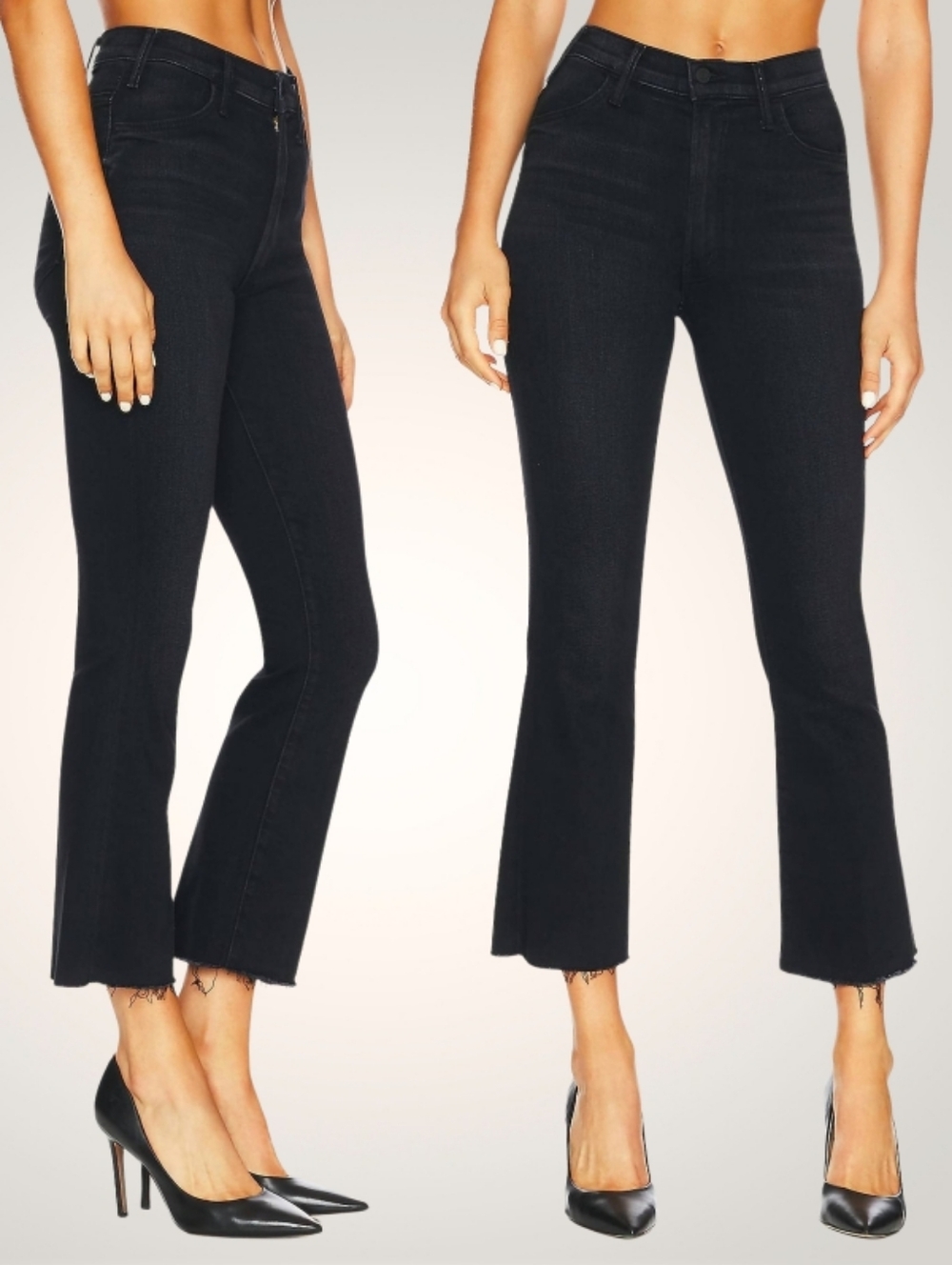 MOTHER Denim The Hustler Ankle Fray Stretchy Jean Encounters At Night / Black 31